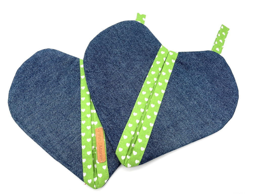 Jeans-Topflappen-Set: Ein Herz für Köche!